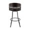 Armen Living Valerie 30" Swivel Brown Faux Leather and Java Brown Metal Bar Stool LCVLBAJVCHO30 - alternate 10